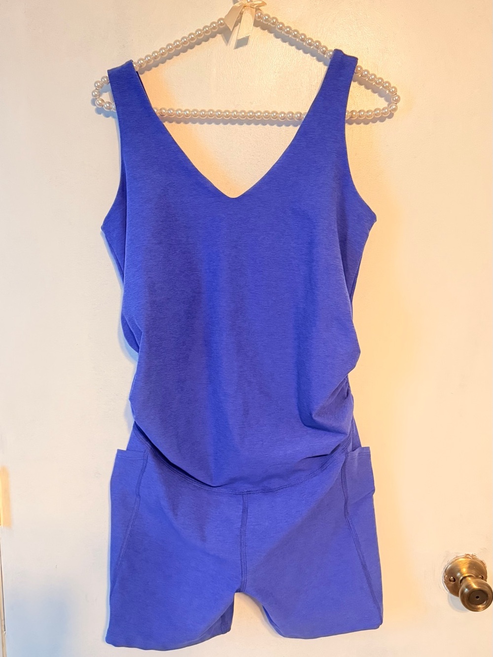 Beyond Yoga Royal Blue V-Neck Jumpsuit Romper